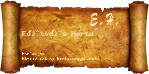Eötvös Herta névjegykártya